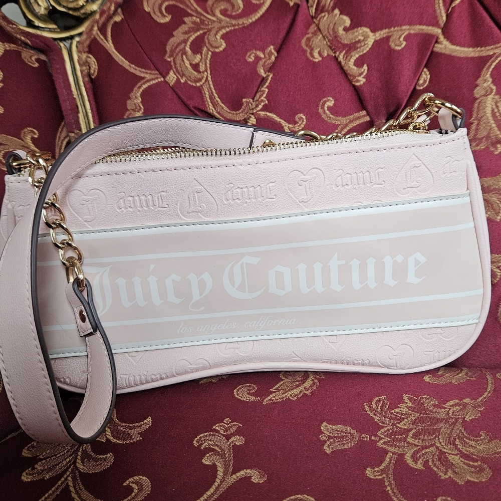 Juicy Couture y2k vintage Pale Pink and White Shoulder Bag - Picture 14 of 14
